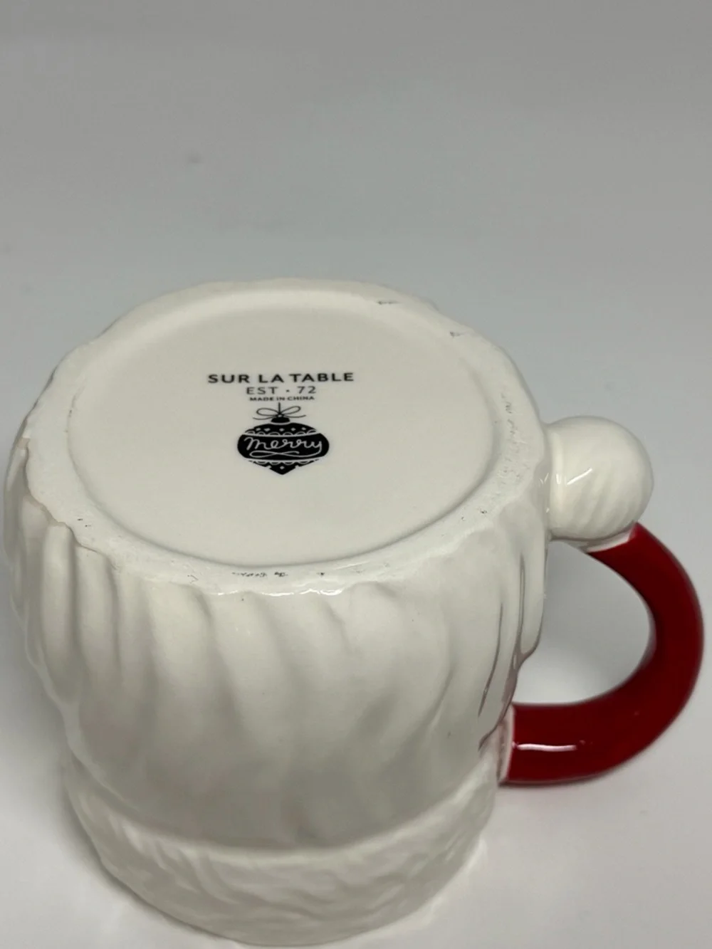 Sur la Table retro Santa Face Ceramic Coffee Cocoa Cup Mug holiday Christmas